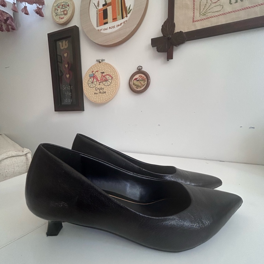 Naturalizer Elegant Black Leather Women's Kitten Heels. Never worn.